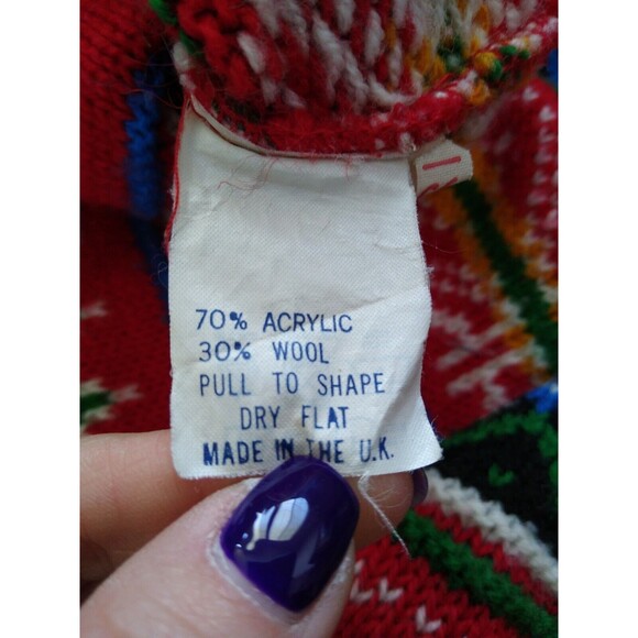 Cosby Coogi StyleVintage 80/90s David Karp Wool Blend Sweter Nordic Fair Isle UK - Picture 5 of 5